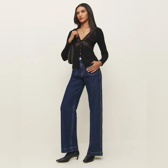 Reformation Sunnvia Cashmere Cardigan Black - Picture 3 of 8